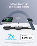 Anker MagGo Chargeur Induction iPhone Station de Recharge Sans Fil 3 en 1 Compatible MagSafe, Certifié Qi2 15W, Chargeur de Voyage pliable, iPhone 17/16/15, AirPods,Apple Watch (chargeur USB-C inclus) - 3