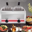 Friteuse à Gaz GPL En Acier Inoxydable Commerciale, Professionnelle Friteuse à Gaz Avec Panier Et Couvercle, Puissance De Feu Réglable Adaptée Au Poulet Frit Et Aux,Triplecylinder10L+10L+10L - 2