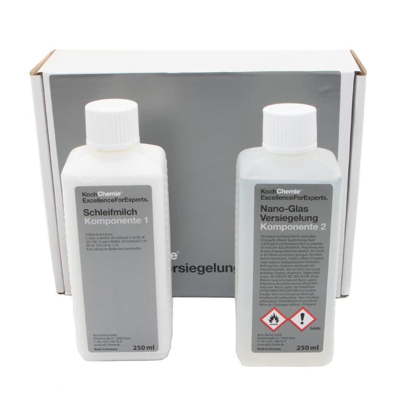 Koch Chemie Nano Glass Sealing Set, 2x 250 ml + Koch Chemie 1K-Nano Nano Varnish Seal, Set of 3 - 1