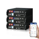ECO-WORTHY Batterie Lithium 48V 100Ah*3 Bluetooth avec BMS 100A, LiFePO4 15,36kWh 3U pour Rack de Serveur avec Prise en Charge Can&RS485 pour système Solaire Complet, système photovoltaïque - 1