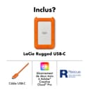 LaCie Rugged USB-C 1TB — shock‑resistant, USB‑C Portable External Hard Drive, 2.5‑inch, for Mac & Windows — Rescue Data Recovery included - 3