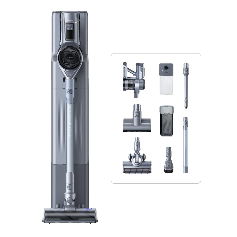 NARWAL V40 Station Aspirateur Balai sans Fil, 28000PA / 220AW, Station d'aspiration Automatique, 120 Minutes d'autonomie, Anti-emmêlement des Poils, 100 Jours sans Entretien, Brosse Multifonction - 1