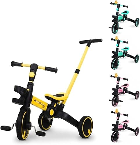 Mobiclinic®, Tricycle 5 en 1, Chase, Évolutif, De, À Ans, Guidon et siège réglables, Ultraléger 3, Kg, Montage Facile, Roues Anti-crevaison, Jusqu'à 25, Porte-Bouteille