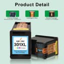 SAILNER 301XL Lot de cartouches d'encre compatibles HP 301 XL pour HP Envy 4500 5530 5534 4504 DeskJet 2540 1510 2544 2549 OfficeJet 4630 4632 2620 2622 Noir Couleur) - 4