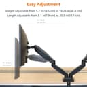 Amazon Basics Gas Spring Dual Computer Monitor Arm Mount, Adjustable, Holds Monitors up to 27 Inches (68.6 cm), Black - 5