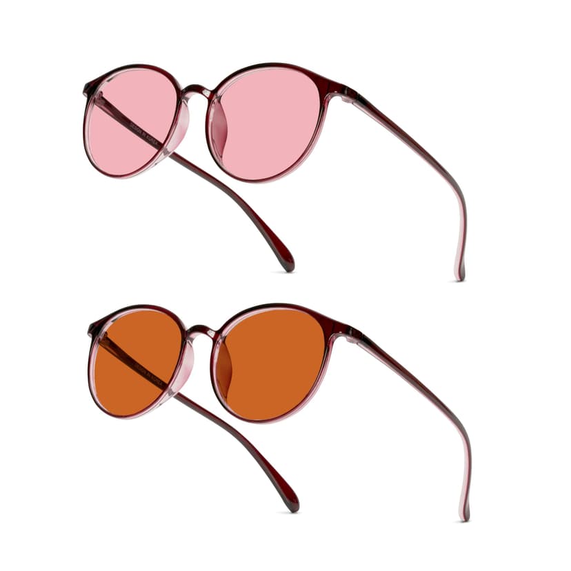 BRADDELL OPTICS Migraine Anti Blue FL-41 Rose Indoor & FL-60 Brown Outdoor Glasses for Light Sensitivity, LED Fluorescent Lighting Glare & Photophobia - 9