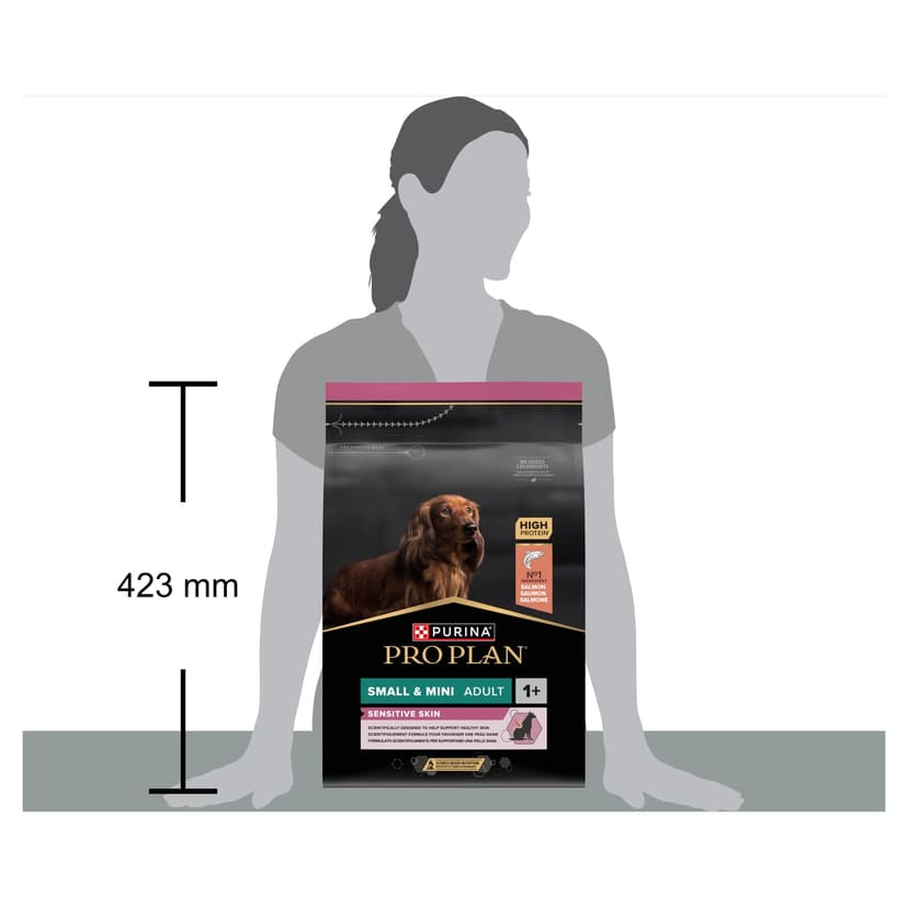 PRO PLAN Small & Mini Adult 1+ Sensitive Skin Salmon Dry Dog Food 3kg - 8