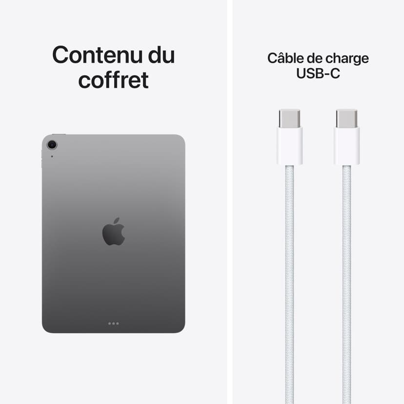 Apple iPad Air 11 Pouces (M4) : Écran Liquid Retina, 128 Go, Caméras Avant/arrière 12 MP, Wi‑FI 7 avec Apple N1, Touch ID, Autonomie d’Une journée – Gris sidéral - 6