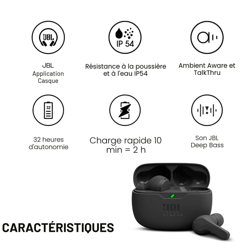 JBL Wave Beam, In-Ear Wireless Earbuds (2022 Model) - 3