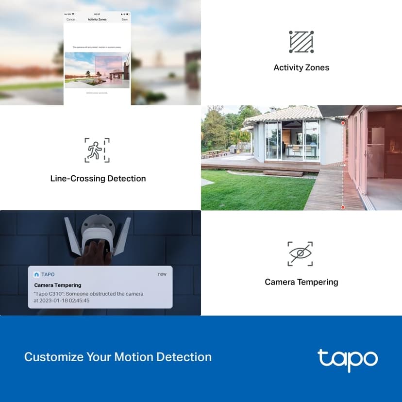 Tapo C310P2 – Indoor Outdoor WiFi Surveillance Camera, 3MP Resolution, IP66 with Night Vision, Motion Detection and Instant Alarm, Control with iOS, Android, Compatible with Alexa - 6