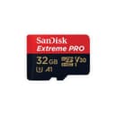 SanDisk Extreme Pro 32 GB microSDHC Memory Card + SD Adapter with A1 App Performance + Rescue Pro Deluxe 100 MB/s Class 10, UHS-I, U3, V30 SDSQXCG-032G-GN6MA, Red/Gold - 3