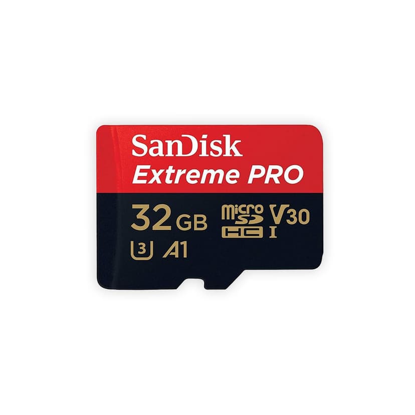 SanDisk Extreme Pro 32 GB microSDHC Memory Card + SD Adapter with A1 App Performance + Rescue Pro Deluxe 100 MB/s Class 10, UHS-I, U3, V30 SDSQXCG-032G-GN6MA, Red/Gold - 3