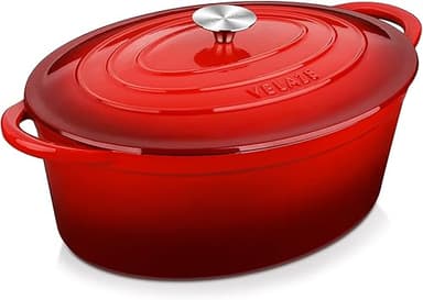 Velaze Cocotte Fonte Ovale 7L,Émaillée Marmite Fonte 34cm…