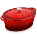 Velaze Enameled Cast Iron Casserole Dish with Lid, 250 ML Non-stick Round Enamel Cast Iron Dutch Oven, Mini Enamel Dutch Ovens Pot for All Heat Source - Classic Red - 1