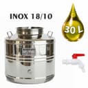 Stainless Steel Barrel 30 Litres for Oil and Wine - Food Grade Stainless Steel Container with Tap and Screw Cap | Canister Barrel for Olive Oil, Wine, Food Liquids - 2