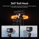 ULANZI MT66 Trépied pour caméra d'action, Support Adaptateur magnétique à dégagement Rapide pour DJI Osmo 360 Nano Action 5 Pro 4, Perche à Selfie/Mini trépied - 7