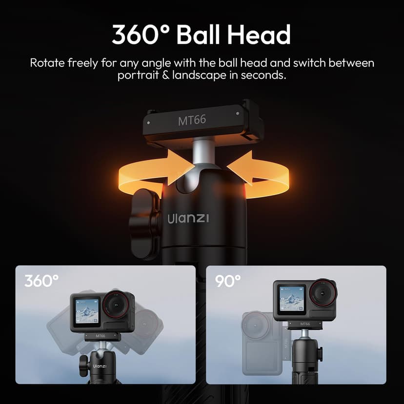 ULANZI MT66 Trépied pour caméra d'action, Support Adaptateur magnétique à dégagement Rapide pour DJI Osmo 360 Nano Action 5 Pro 4, Perche à Selfie/Mini trépied - 7