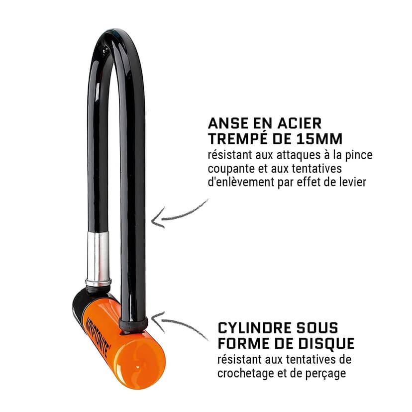 Kryptonite Evolution Standard Bike U-Lock, Heavy Duty Anti-Theft Bicycle U Lock, 14mm Shackle with Mounting Bracket and Keys, High Security Lock for Bicycles Scooters - 4