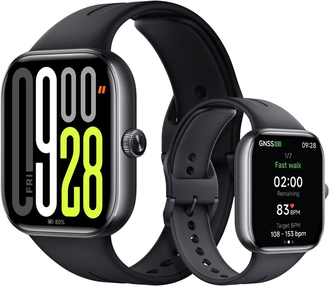 XIAOMI Redmi Watch 5 smartwatch, Sports Fitness Tracker, 53mm AMOLED, 24 days battery life, Bluetooth calling, 150+Sports mode, Heart rate Sleep tracking, 5ATM GPS, Android™ & iOS, Black