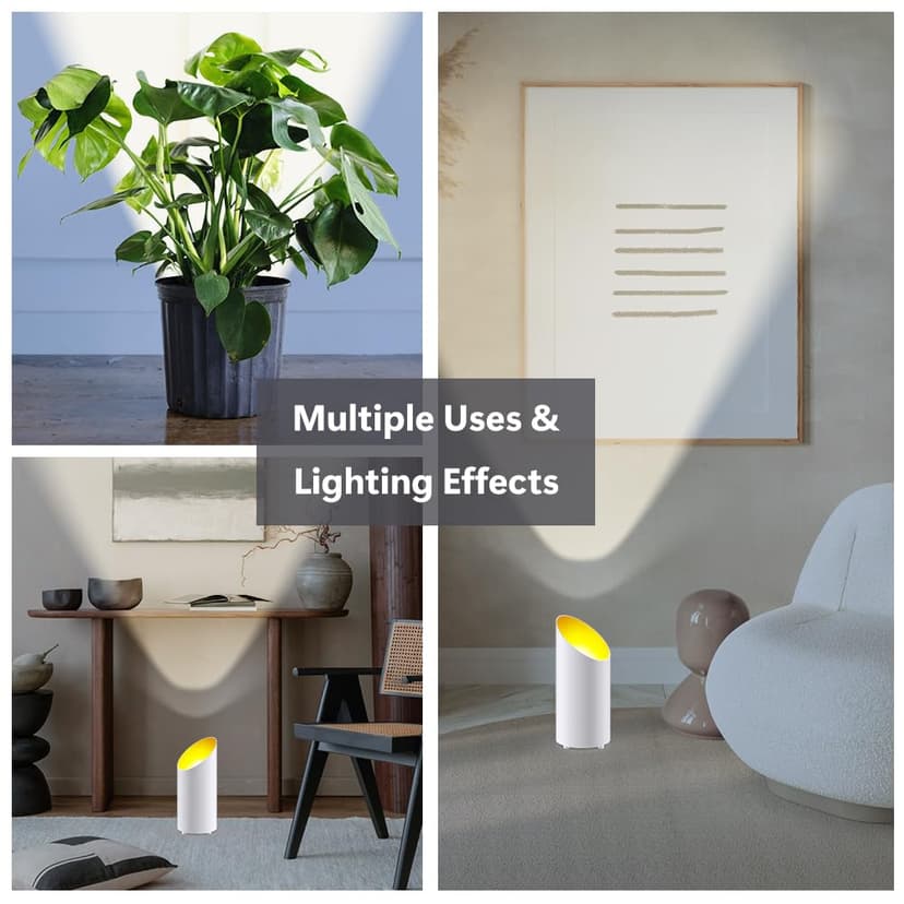 Adiwo Spot LED Uplight, Spot de Sol, 2 Pcs Blanc Lampes de Sol LED pour Un Éclairage d'Accentuation d'Ambiance, Lampadaires Plafonniers Lampadaire Dimmable Jaune Chaud Naturel Lumière Blanc Froi - 7