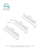 SONGMICS Wall Shelf 3 Set Floating Shelves Ledge for Picture Frames and Books, 38 x 10 cm, MDF White LWS38WT - 6
