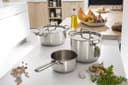Lagostina Sfiziosa Batterie de Cuisine en Acier Inox 18/10, Casseroles Induction, Gaz et Four, 10 Pièces, Fond Lagoseal Plus, Set avec 3 Faitouts, 1 Marmite, 1 Casserole, 1 Pot à Lait, 4 Couvercles - 4