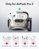 ESR Coque pour AirPods Pro 3 (2025), Compatible avec Les AirPods Pro 3e Génération (câble USB-C), MagSafe Simplifié, Verrouillage Antichute, Ouverture Facile, Série Cyber, Titane - 2