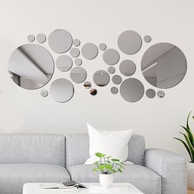 PosyLane 32 Pièces Miroirs Mural Autocollant, Rond Miroir…