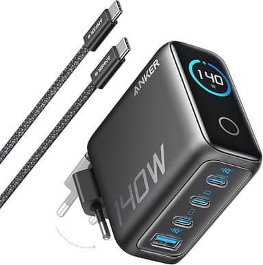 Anker Zolo Chargeur USB C 140W, Adaptateur Ordinateur 4 P…