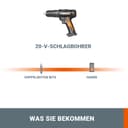 WORX - Cordless Impact Drill 20V - 50Nm - φ13mm - WX370.9 (Delivered Without Battery or Charger, with Double end) - 7