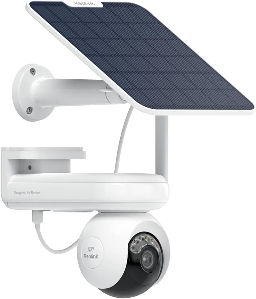Reolink 4K Solar Camera Outdoor Wireless Altas PT Ultra+Solar Panel, 20000mAh Rechargeable Battery, F1.0, 2.4/5GHz Wi-Fi 6, 355°Pan & 90°Tilt, Smart Detection, Support up to 512GB microSD Card - 1