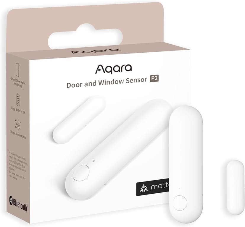 Aqara Door and Window Sensor P2, Matter Over Thread, Requires Thread Border Router, Contact Sensor with Remote Alarm and Local Automation, Supports Apple Home, Google Home, Alexa and SmartThings - 1