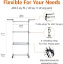 Amazon Basics Clothes Airer, 4-Tier Adjustable Drying Rack with 6 Foldable Wings, 126cm x 64cm x 173cm for Indoor Laundry, Silver - 2