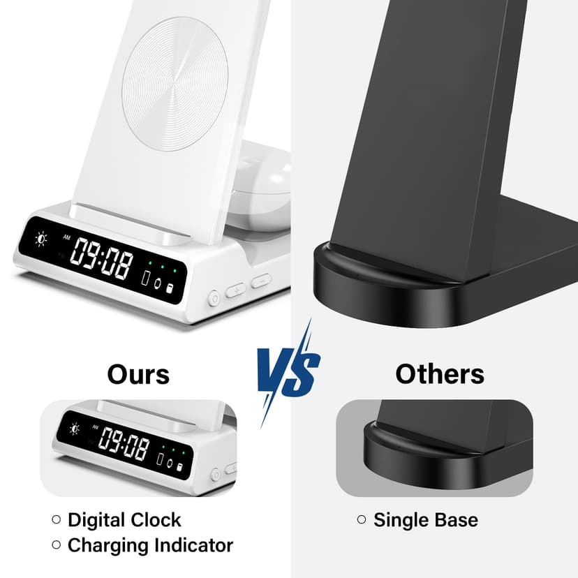 Wireless Charger for Samsung, 3 in 1 Wireless Charging Station for Galaxy S25 Ultra/S24/S23/Z Flip 7/Fold 6, Stand for Samsung Galaxy Watch 8/8 Classic/Ultra/7/6/5, Phone Charger for Galaxy Buds 3/Pro - 7