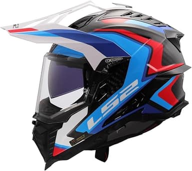LS2 MX701 Explorer Carbon Frontier II gloss white blue - …