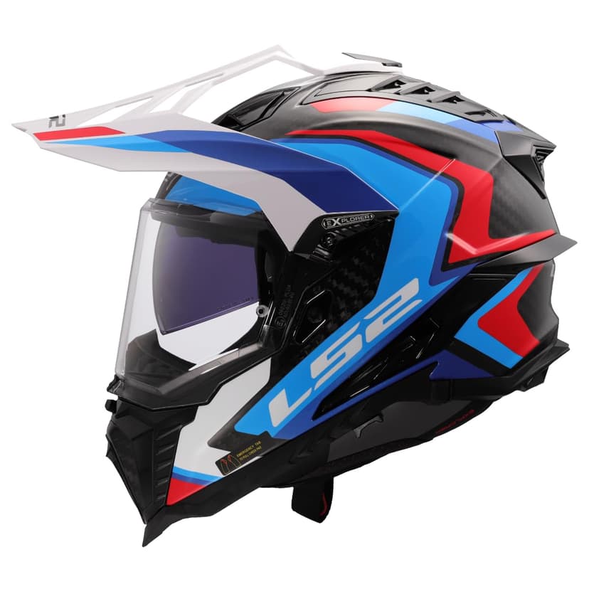 LS2 MX701 Explorer Carbon Frontier II gloss white blue - … - 1