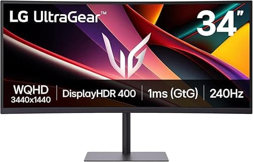 LG Ultragear 34G630A-B.AEU 34-Inch Gaming Monitor - VA Panel WQHD (3440 x 1440), 1ms GtG 240Hz, DisplayHDR 400, sRGB 95% (CIE1976), FreeSync Premium