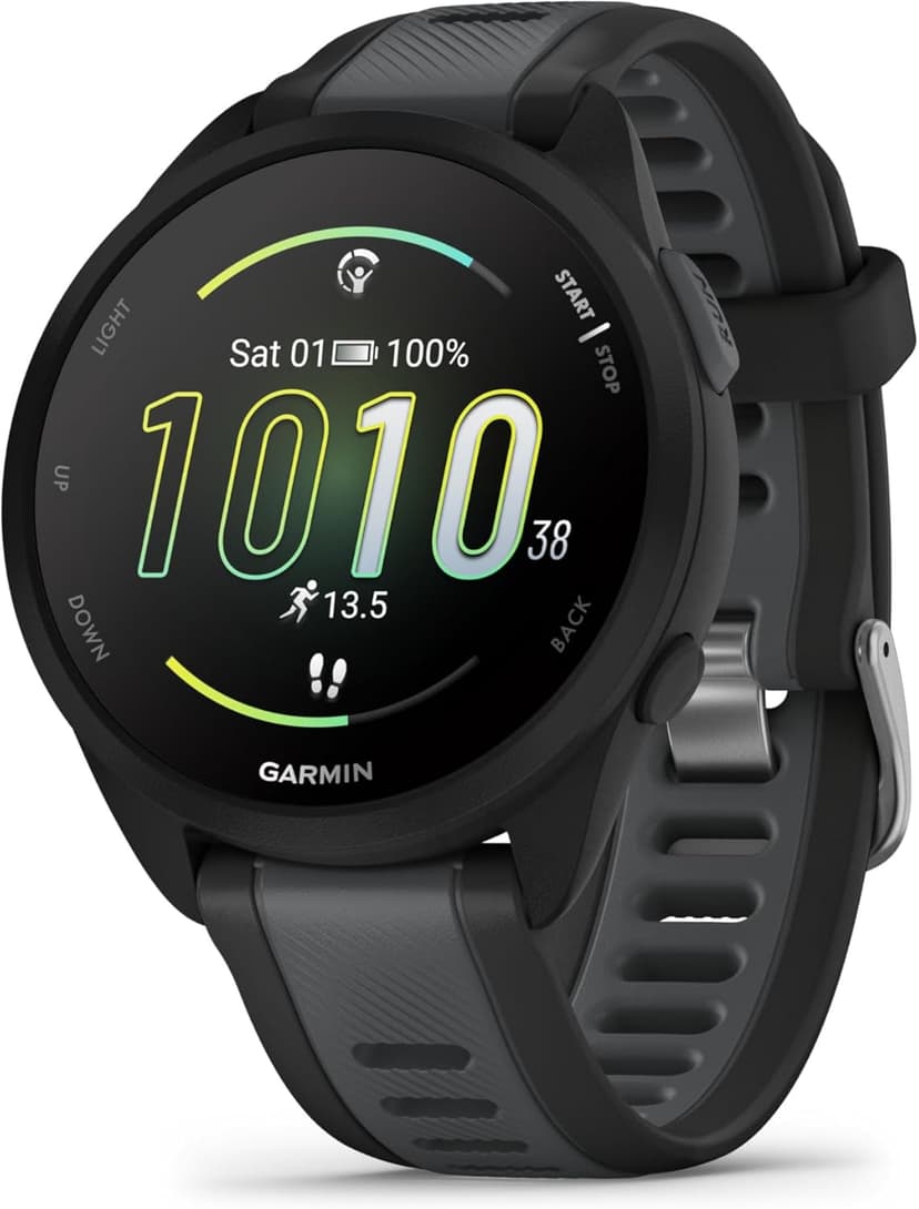 Garmin Forerunner 165 Music GPS 43mm Running Smartwatch, Lightweight, AMOLED Touchscreen, Advanced Training & Insights, Safety & Tracking Features, up to 11 days Battery Life, Black (Renewed) - 1