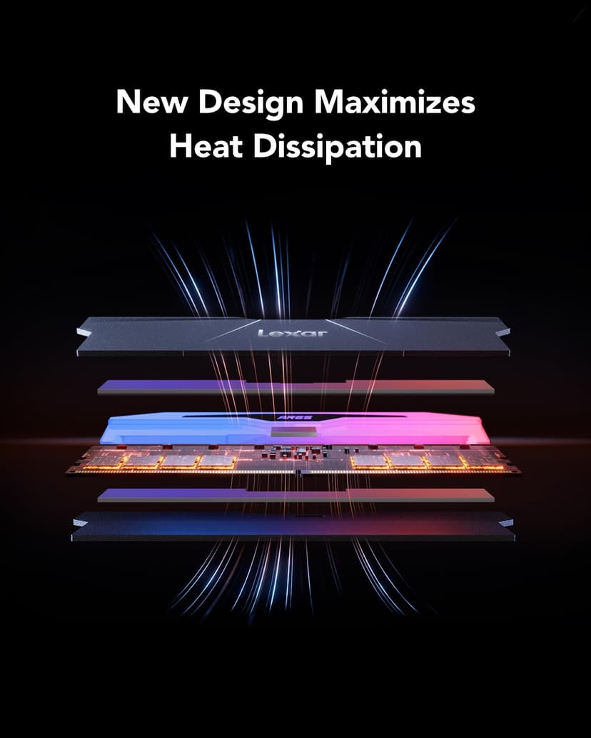 Lexar ARES Gen2 RGB DDR5 RAM 32GB Kit (2x16GB) 6400MHz CL30, 288-Pin UDIMM Desktop Memory, PC Gaming Computer Memory, for Intel XMP 3.0/AMD EXPO/CL30-38-38-76/1.4V - 4