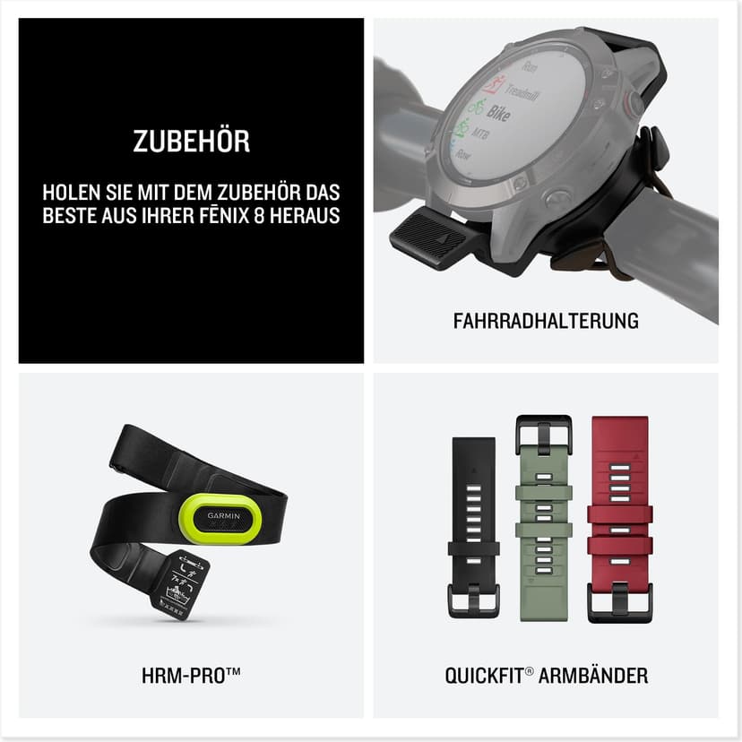 Garmin fēnix 8, 51mm Premium GPS smartwatch, AMOLED touchscreen, multisport, advanced health & training features,built-in LED flashlight,adventure watch with up to 29 days battery life, Slate Grey - 7