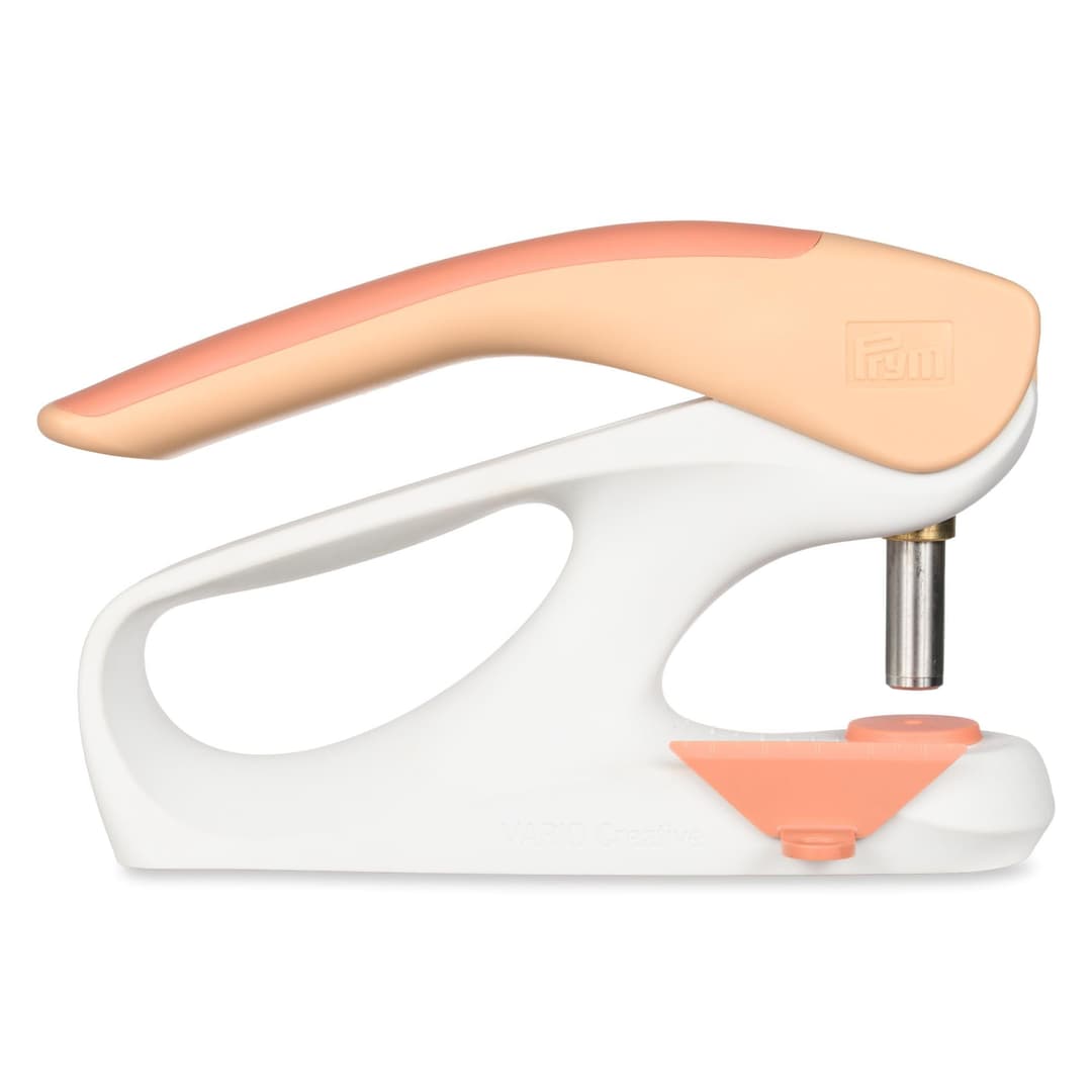Prym 390912 Vario Creative Tool | Push Button, Eyelet & Hole Tool | Includes Tool Set (2.5-4 mm) | Ergonomic & Effort-Saving | Apricot