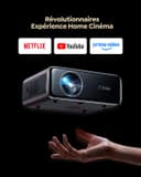 Vidéoprojecteur 4K【Netflix Inclus/Dolby】 1400 ANSI Projecteur Vidéo 4K Auto Focus/Keystone WiFi Bluetooth FHD 1080P, HDR10, Smart Rétroprojecteur Portable WiFi6 Extérieur Zoom50% Cadeau/Home Cinéma - 2