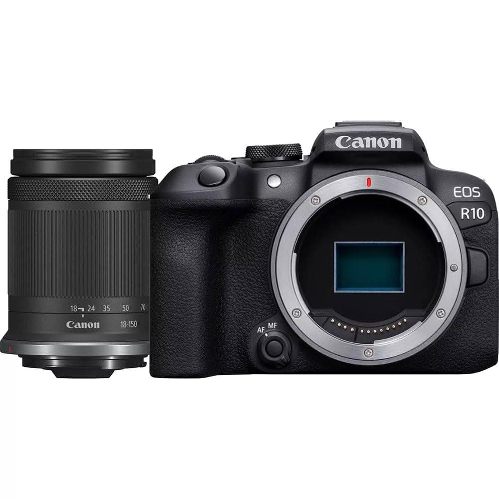 Canon EOS R10 Kamera spiegellose Camera + RF-S 18-150mm F4.5-6.3 is STM Objektiv (Hybridkamera, DSLR Upgrade, 15 B/s, 4K Videos, Dual Pixel CMOS AF II Fokussystem, WLAN) schwarz