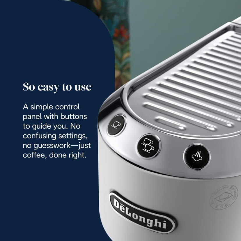 De'Longhi EC685.W Dedica Style Pump Espresso, Metal, 1.45 W, 1 Liter, White - 5