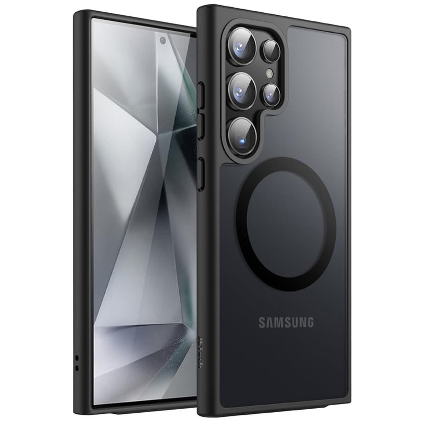 JETech Coque Magnétique pour Samsung Galaxy S24 Ultra 5G, Compatible avec MagSafe, Étui Housse Antichoc à Dos Translucide Mat (Noir) - 1