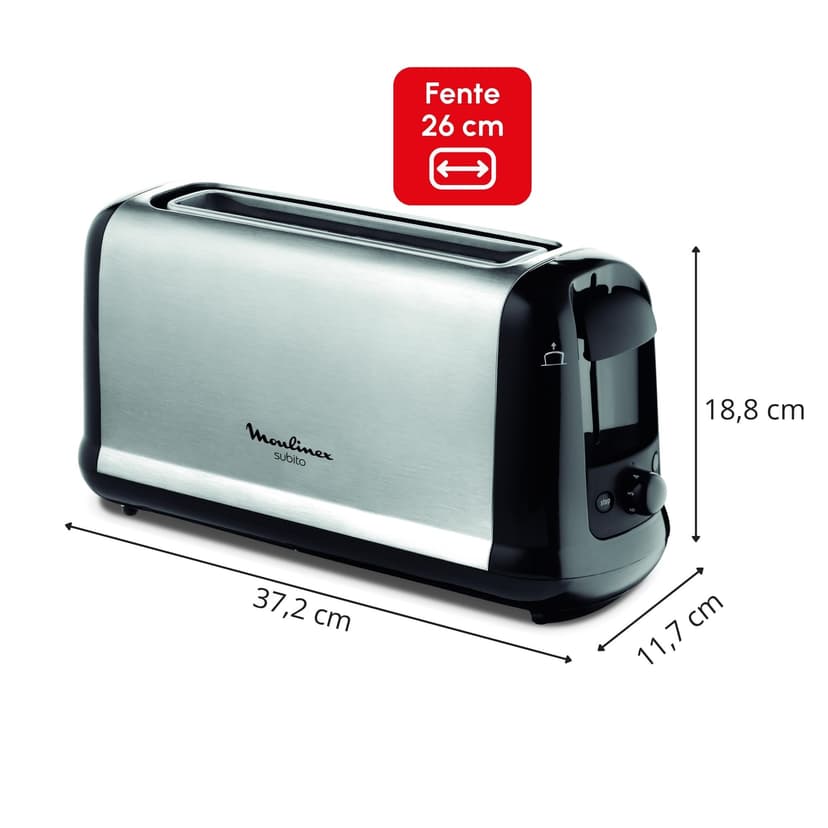 Tostadora Moulinex Subito 1000W Gris Inox - 3