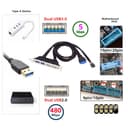 ChenYang USB Front Panel Header 9/10Pin & 19/20Pin to 2 USB 2.0 & 2 USB 3.0 Female Chassis Back Panel Port Extension Cable 0.5M with 12cm PCI-E Slot Bracket - 3
