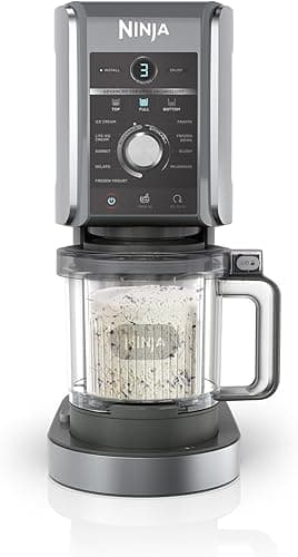 Ninja CREAMi Deluxe Ice Cream Maker & Frozen Dessert Maker with 3 Tubs, 10 Functions, Makes Ice Cream, Gelato, Sorbet, Frozen Yoghurt, Milkshakes, Slushi & More, 2-in-1 Flavour Option, Silver, NC501UK