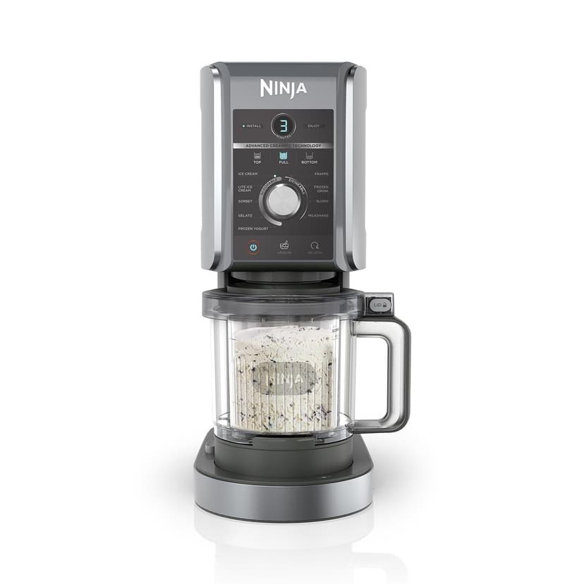 Ninja CREAMi Deluxe Ice Cream Maker & Frozen Dessert Maker with 3 Tubs, 10 Functions, Makes Ice Cream, Gelato, Sorbet, Frozen Yoghurt, Milkshakes, Slushi & More, 2-in-1 Flavour Option, Silver, NC501UK - 1