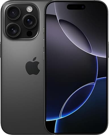 Apple iPhone 16 Pro, 128GB, Black Titanium (Renewed)